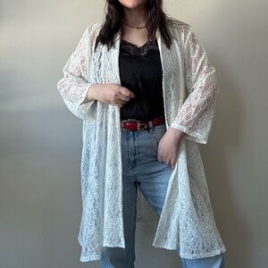 Vintage Elegant Floral Lace Kimono Cardigan